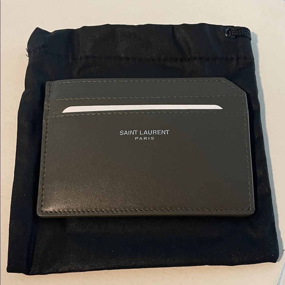 Saint Laurent Light Musk(olive green)Slim Leather Card Case - Picture 5 of 8